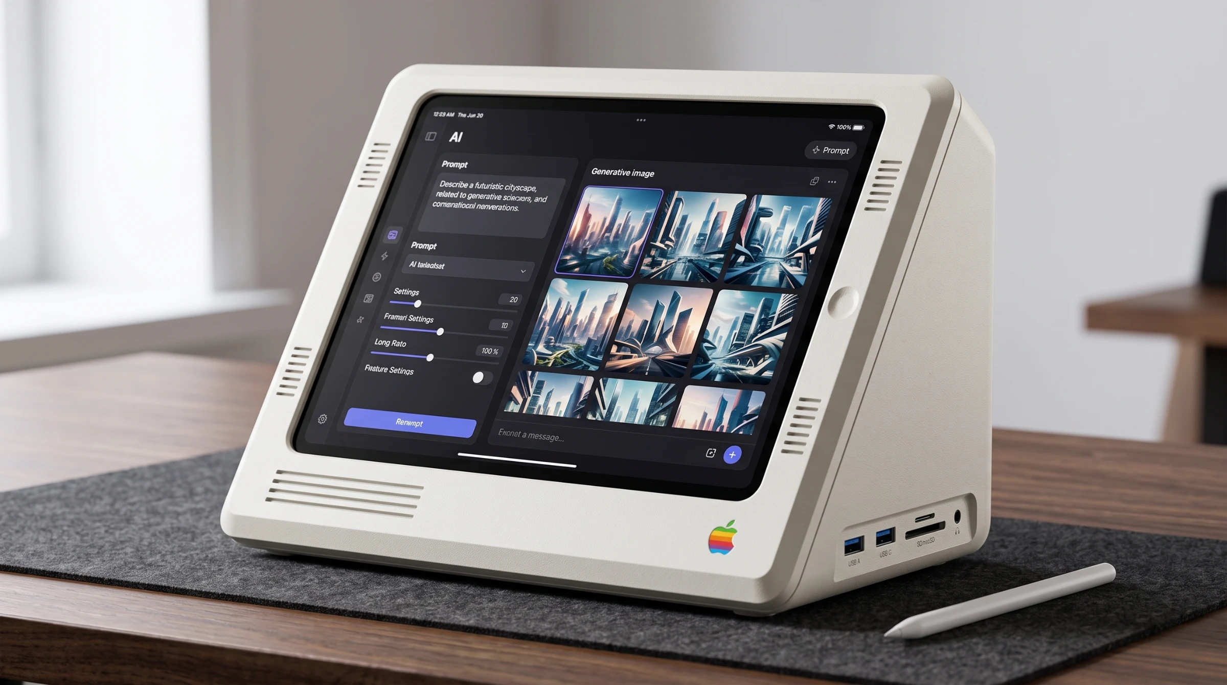 Концепция дока, превращающго айпад во второй дисплей для macbook с функцией зарядки и док станции(в процессе реализации)